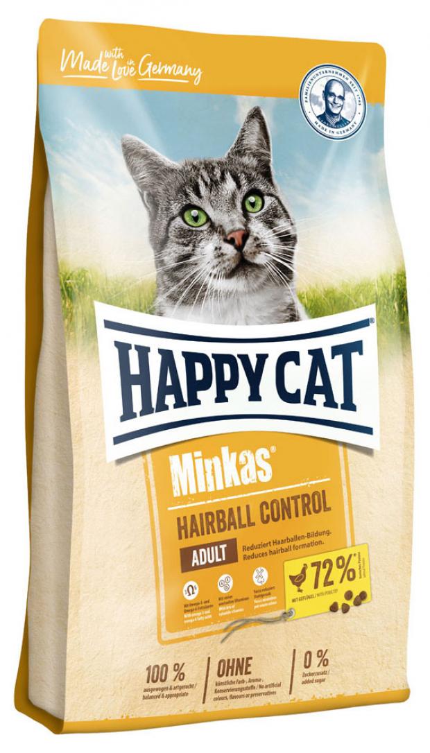 фото Сухой корм для кошек happy cat minkas hairball control профилактика образования шерстяных комочков с птицей, 500 г