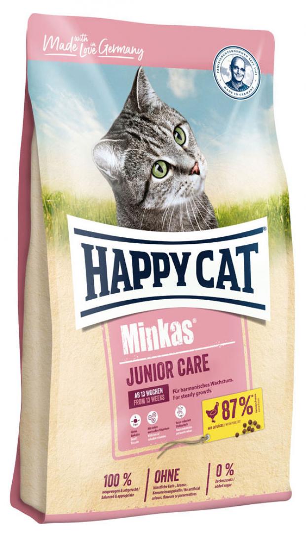 фото Сухой корм для котят happy cat minkas junior care с птицей с 4 до 12 месяцев, 500 г