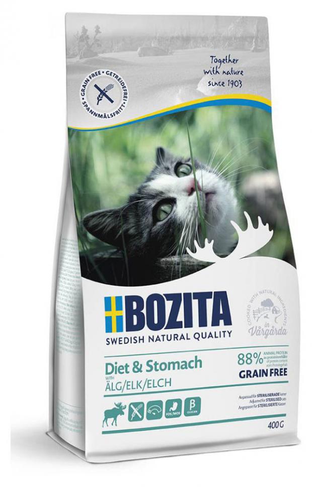 фото Сухой корм для кошек bozita sensitive diet & stomach с лосем, 400 г