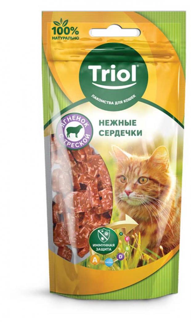 фото Лакомства для кошек triol нежные сердечки из ягненка с треской, 40 г