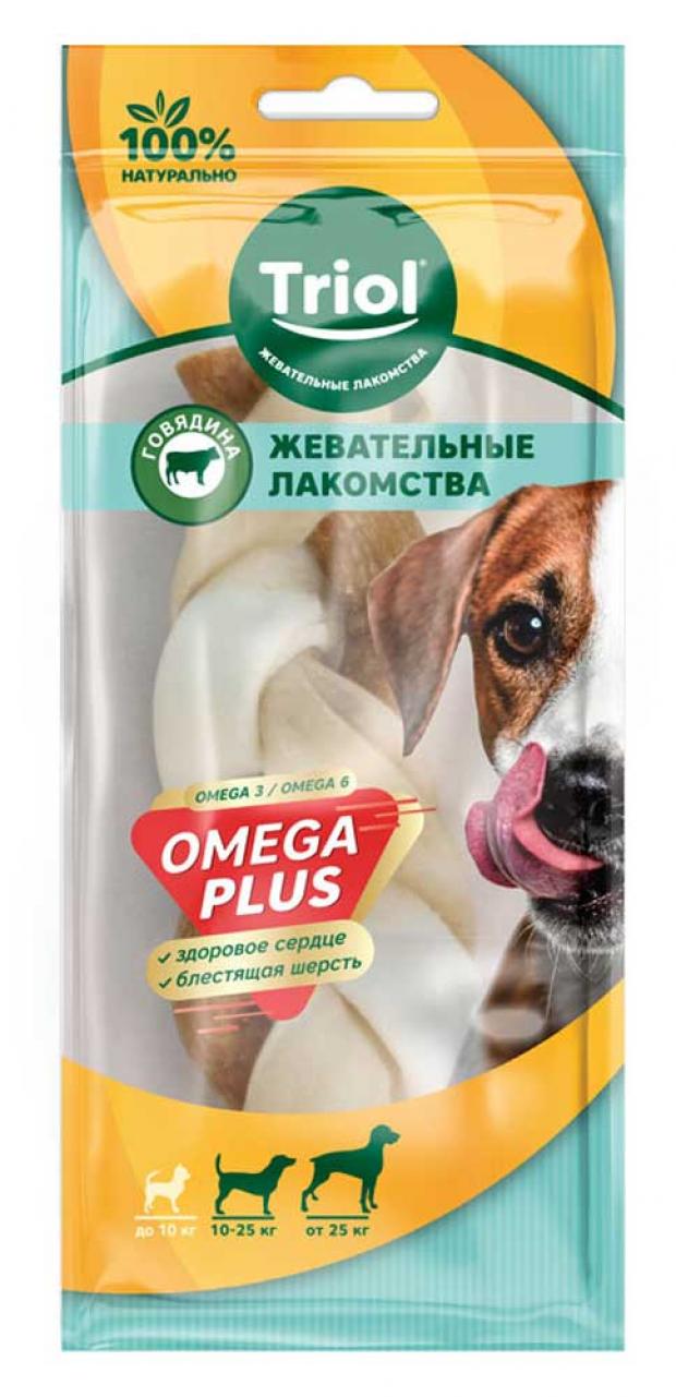 фото Лакомство для собак triol omega plus косичка, 65 г