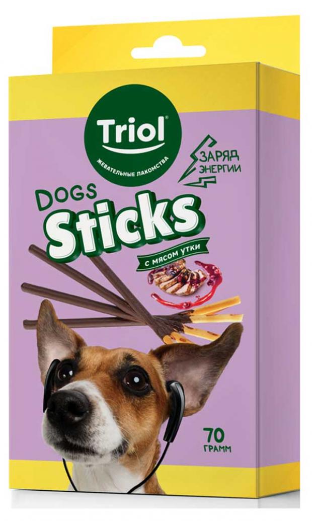 фото Лакомство для собак triol sticks с мясом утки, 70 г