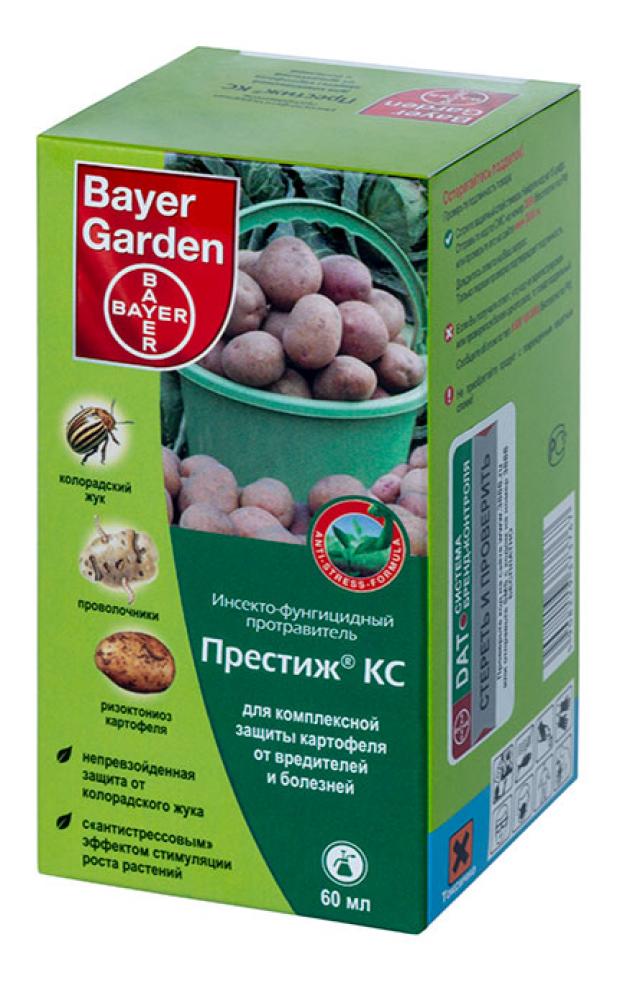 Престиж гарден. Престиж, КС 60 мл Bayer Garden. Престиж "Bayer Garden" КС для защиты картофеля 60мл производитель. Престиж 60 мл (от болезней и вредителей картофеля) /144. Инсектицид Престиж 60 мл. Bayer-Garden.