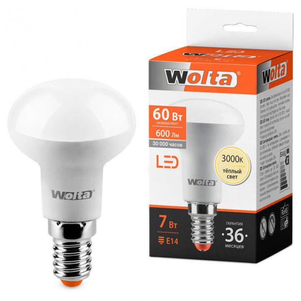 фото Лампа светодиодная wolta led 7-60w r50 e14 теплый свет