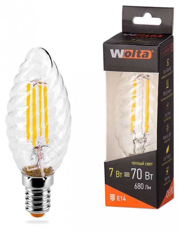 фото Лампа светодиодная wolta led 7-70w e14 теплый свет