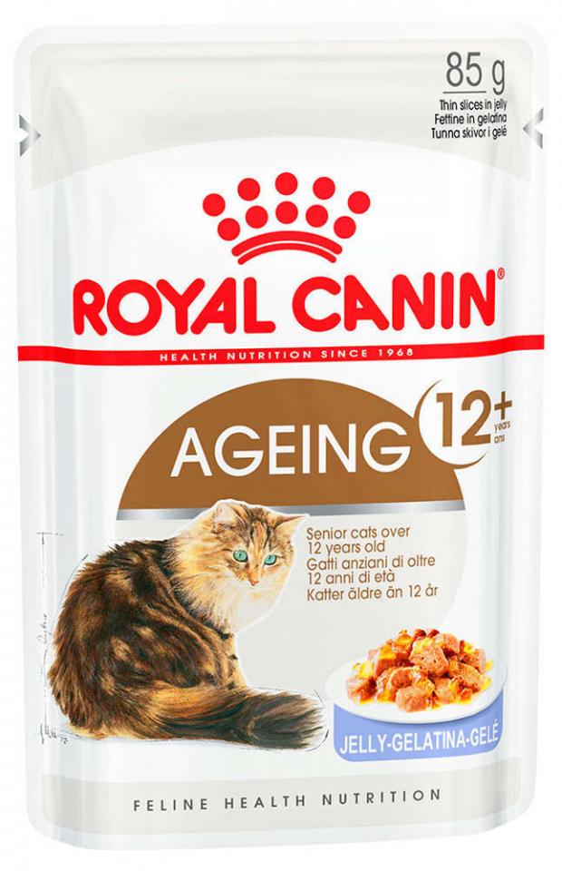 фото Корм для кошек старше 12 лет royal canin ageing мелкие кусочки в желе, 85 г