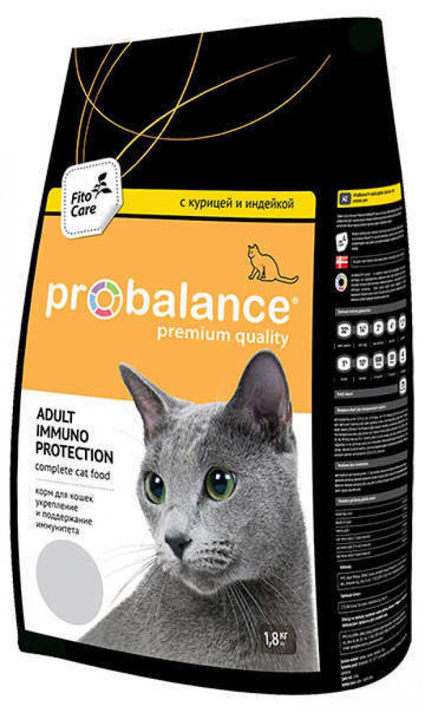 фото Сухой корм для кошек probalance immuno protection птица, 1,8 кг