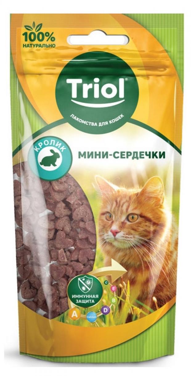 фото Лакомство для кошек triol мини-сердечки из кролика, 40 г