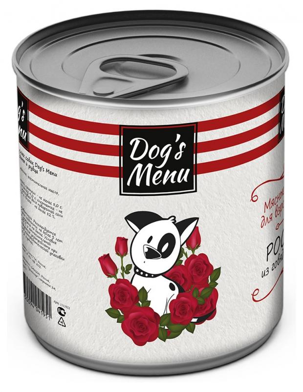 фото Консервированный корм для собак dog`s menu ростбиф из говядины и рубца, 750 г dog's menu