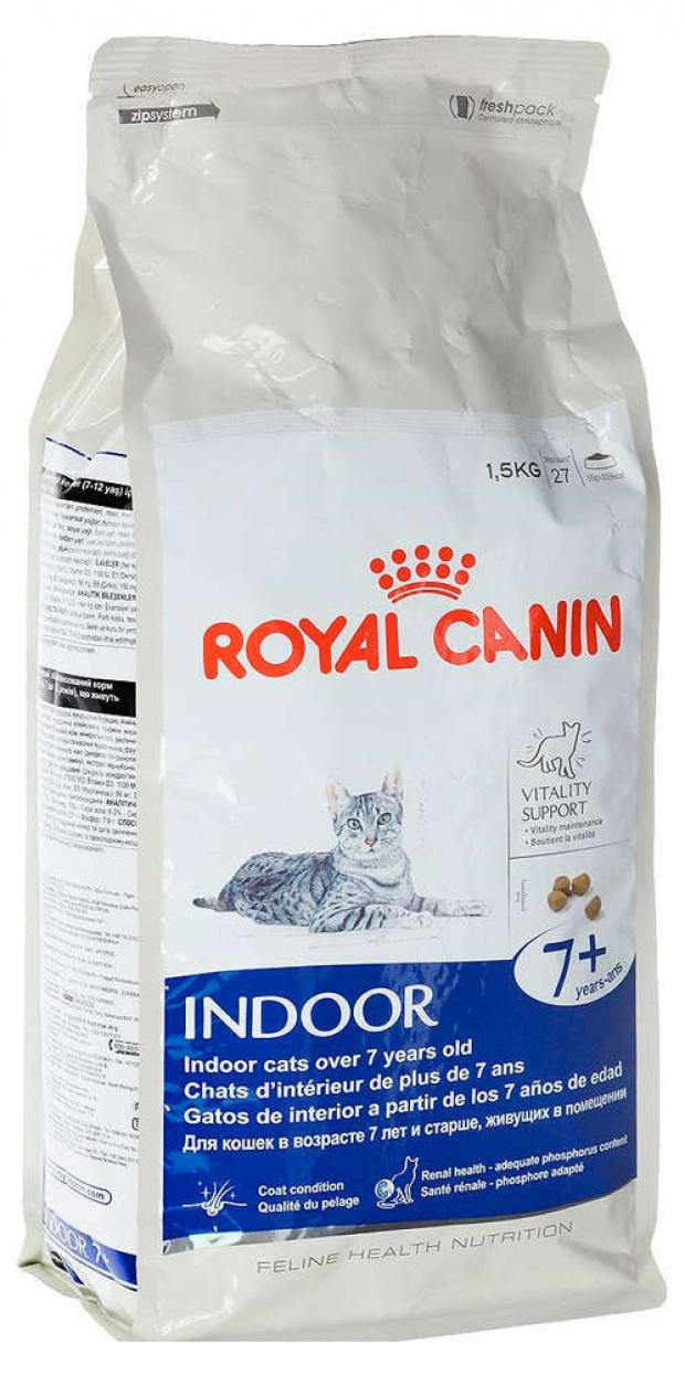 фото Сухой корм для домашних кошек старше 7 лет royal canin indoor 7+, 1,5 кг