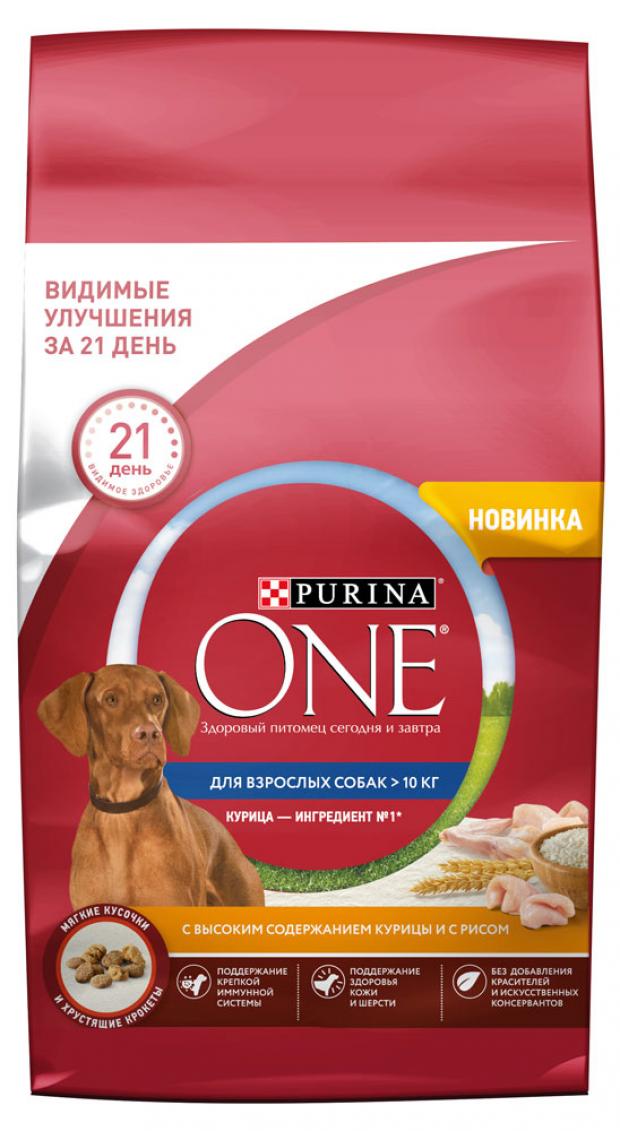 фото Корм для собак purina one с курицей и рисом для взрослых средних и крупных пород, 1,8 кг