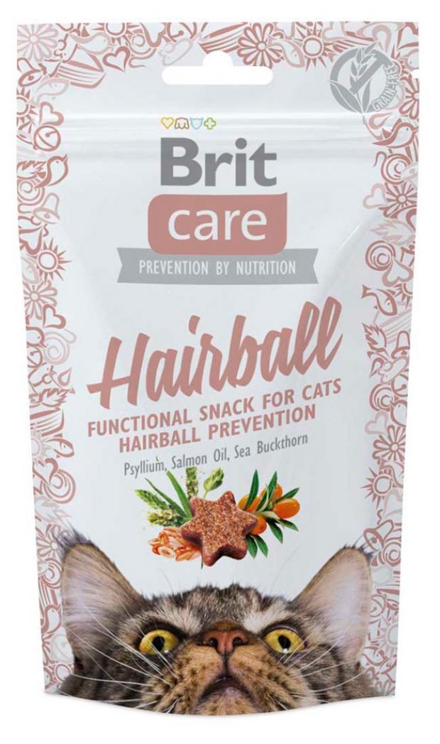 Лакомство для кошек Brit Hairball для выведения шерсти утка 50 г 141₽