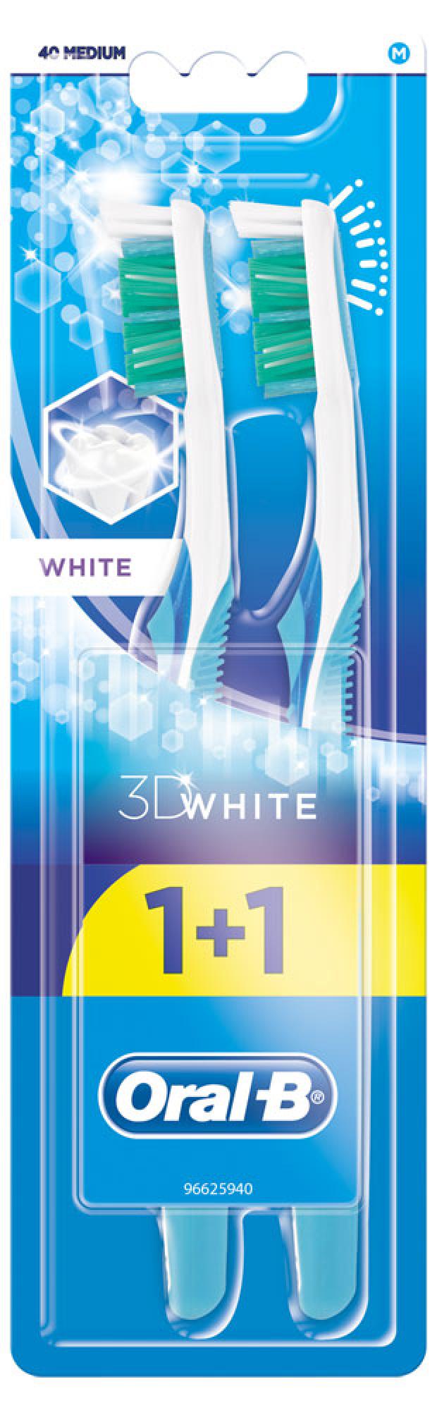 

Зубная щетка Oral-B 3D White Отбеливание средняя жесткость, 2 шт