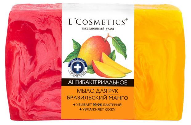 фото Мыло косметическое l'cosmetics бразильский манго с антибактериальным комплексом ручная работа, 100 г