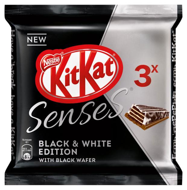 фото Шоколад kitkat senses тёмный и белый с темной вафлей, 3х40 г