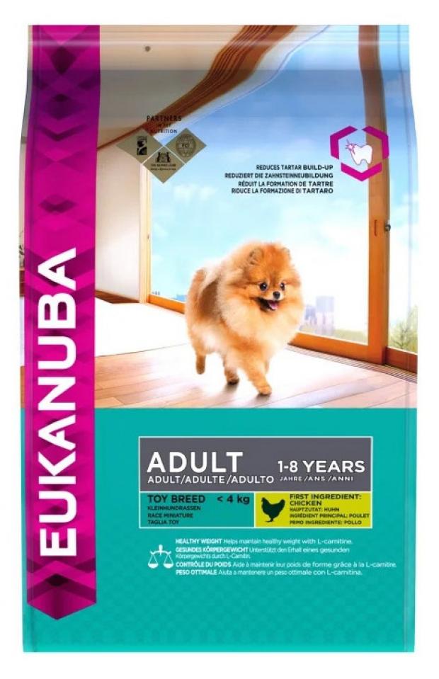 фото Сухой корм для собак миниатюрных пород eukanuba с курицей, 500 г