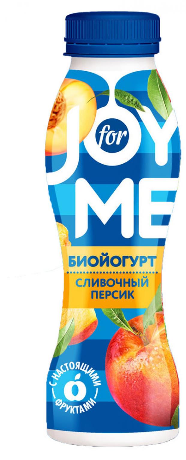 фото Йогурт питьевой joy for me сливочный персик 1,5%, 280 г