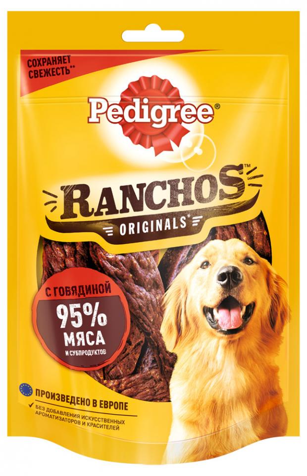 фото Лакомство для собак pedigree ranchos мясные ломтики с говядиной, 58 г