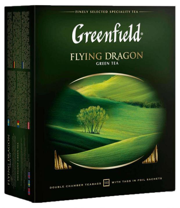 фото Чай зеленый greenfield flying dragon в пакетиках, 100х2 г