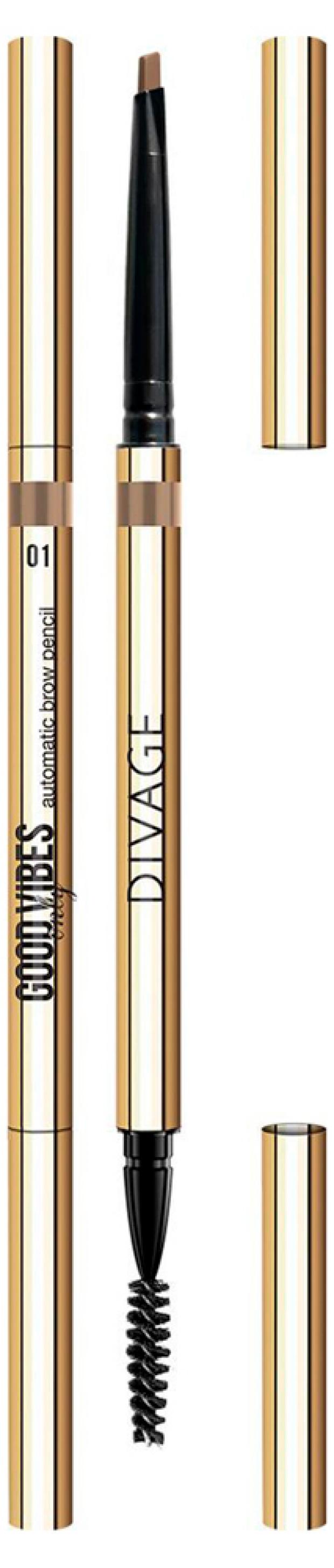 фото Карандаш для бровей divage gvo eyebrow pencil автоматический тон 01, 10 г