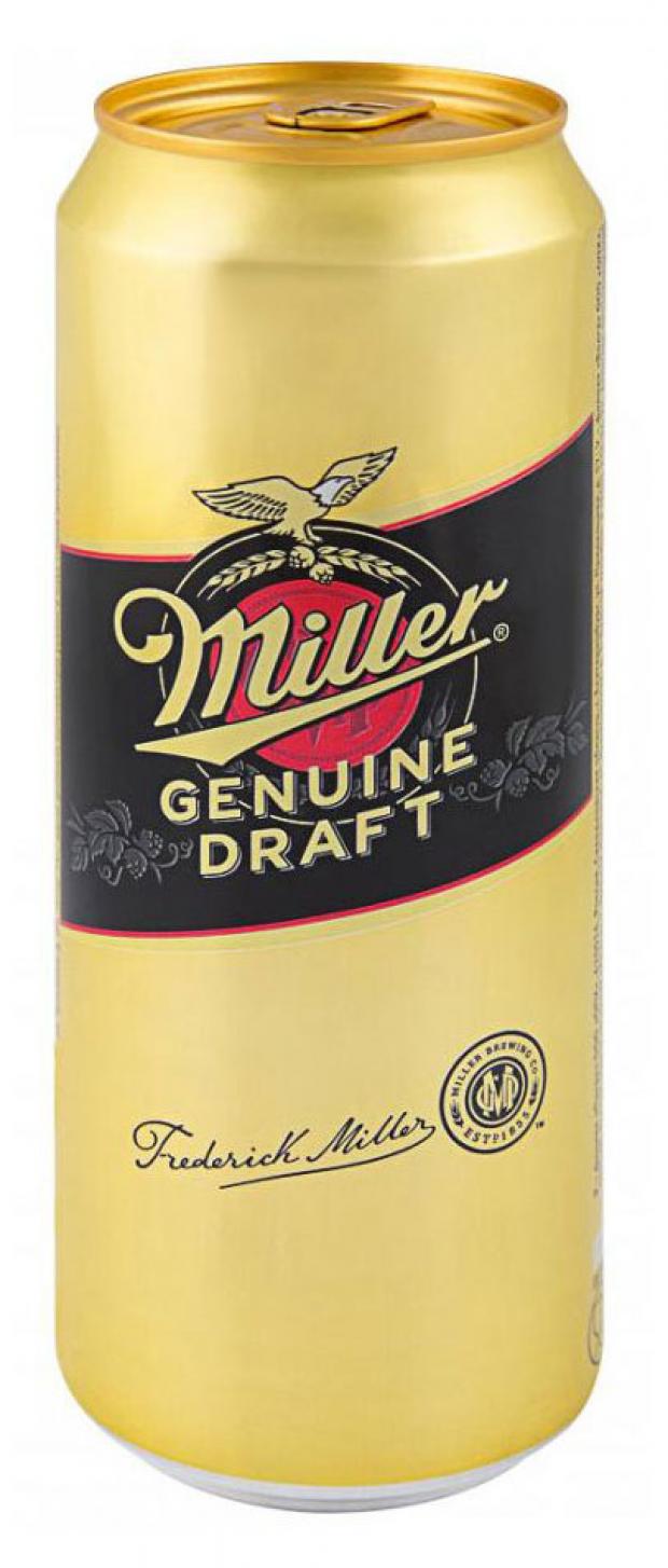 фото Пивной напиток miller genuine draft светлый фильтрованный 4,7%, 450 мл