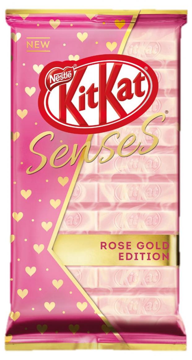 

Шоколад KitKat Senses Rose Gold Edition со вкусом клубники с хрустящей вафлей, 112 г