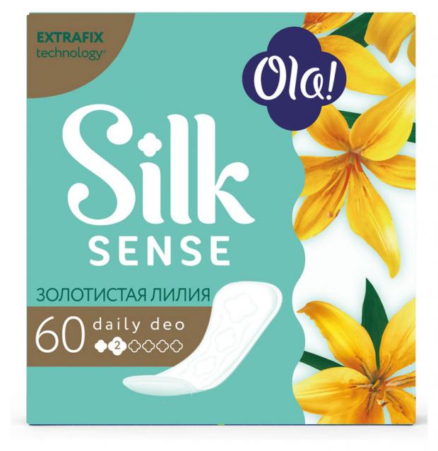 

Прокладки ежедневные Ola! Silk Sense Daily Deo Золотистая лилия ароматизированные, 60 шт