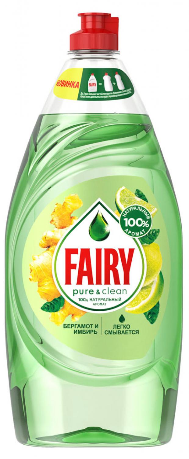 

Средство для мытья посуды Fairy Pure&Clean Бергамот и имбирь со 100% натуральным ароматом, 900 мл