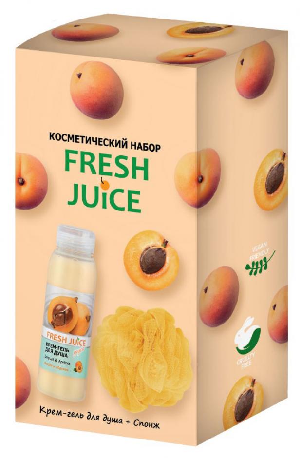 Подарочный набор Крем-гель для душа Fresh Juice Pure pleasure, 300 мл + Спонж