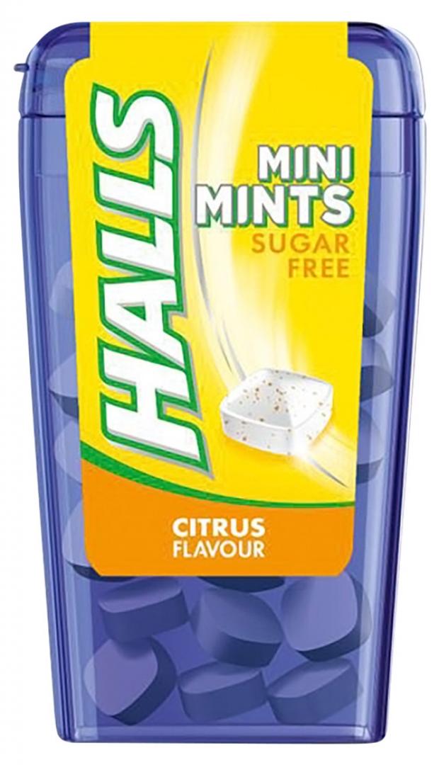 Леденцы Halls Mini Mints цитрусовый пунш без сахара, 12 г