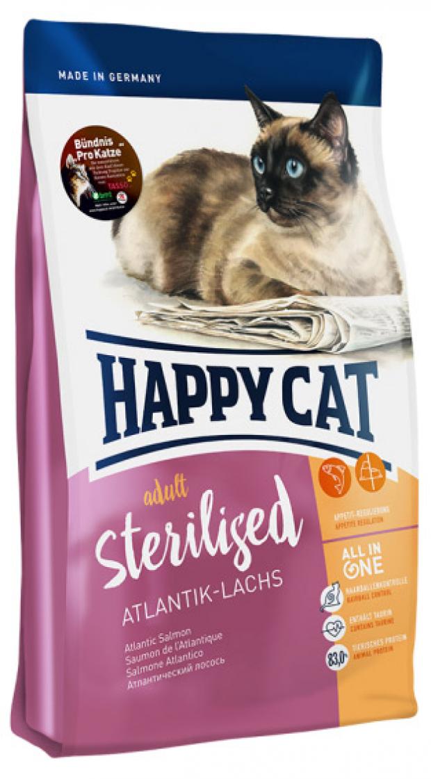 Сухой корм для кошек Happy Cat Sterilised c лососем, 300 г