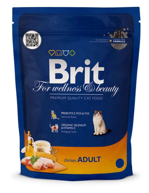 фото Сухой корм для кошек brit premium с курицей, 800 г