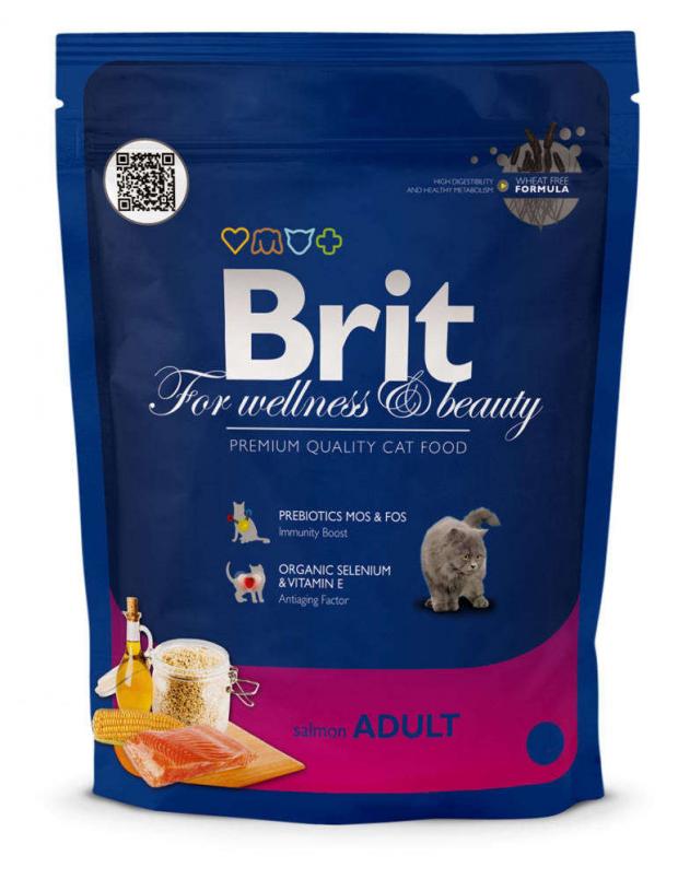 

Сухой корм для кошек Brit Premium лосось в соусе, 800 г