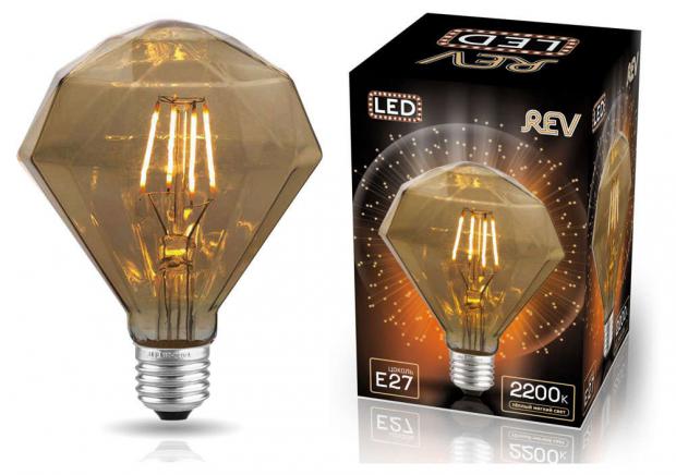 

Лампа Rev Vintage Gold Filament Бриллиант Deco Premium E27 2200K 5W