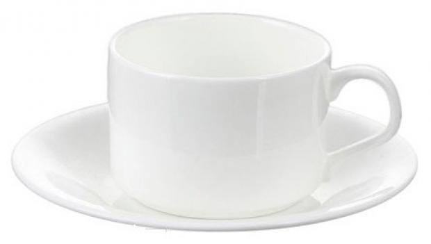 Чашка кофейная с блюдцем Actuel Olimpia фарфоровая белая