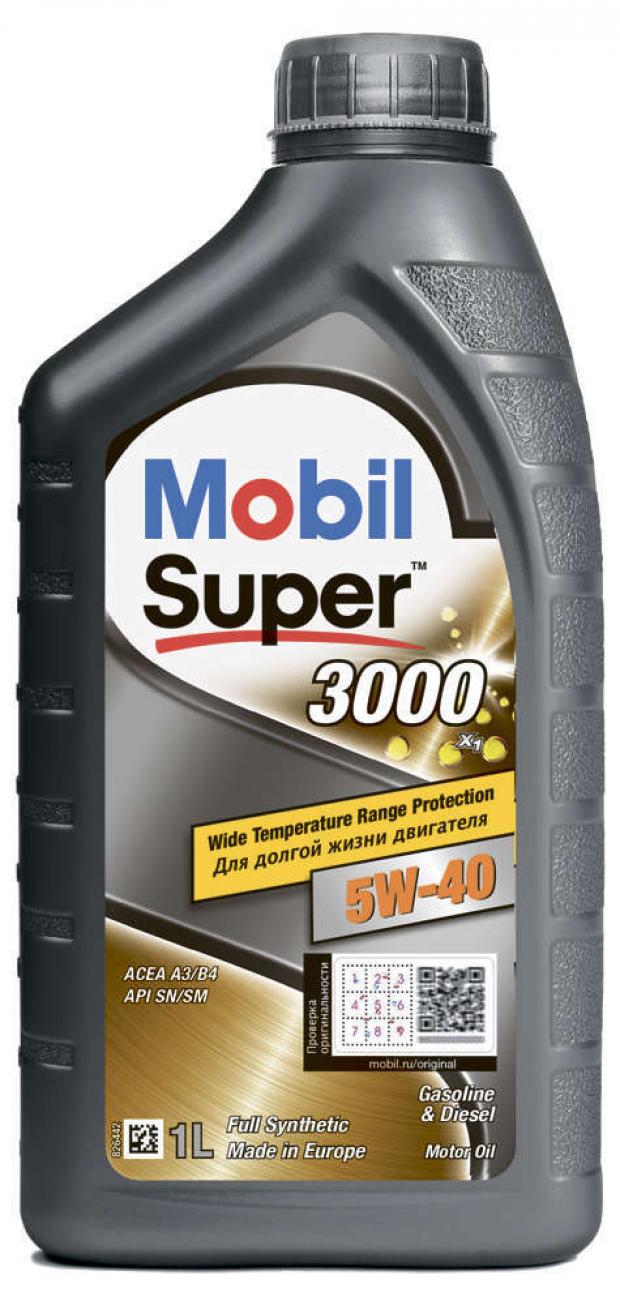 фото Масло моторное mobil super 3000 x1 5w40 синтетическое, 1 л