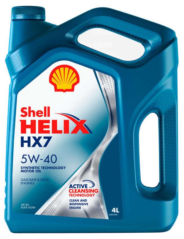 фото Масло моторное shell helix hx7 5w40 полусинтетическое, 4 л