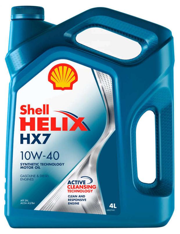 фото Масло моторное shell helix hx7 10w40 полусинтетическое, 4 л