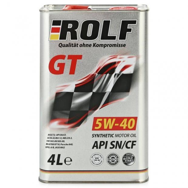 фото Масло rolf gt sae 5w40 синтетическое, 4 л