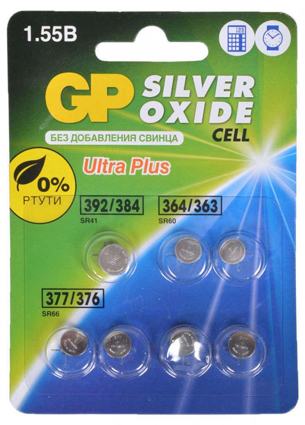 фото Набор батареек gp silver oxide sr41 sr60 sr66