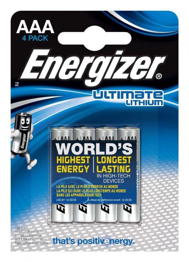 

Батарейка Energizer Ultimate Lithium литиевая AAA, 4 шт