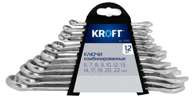 фото Набор ключей kroft комбинированных, 12 предметов