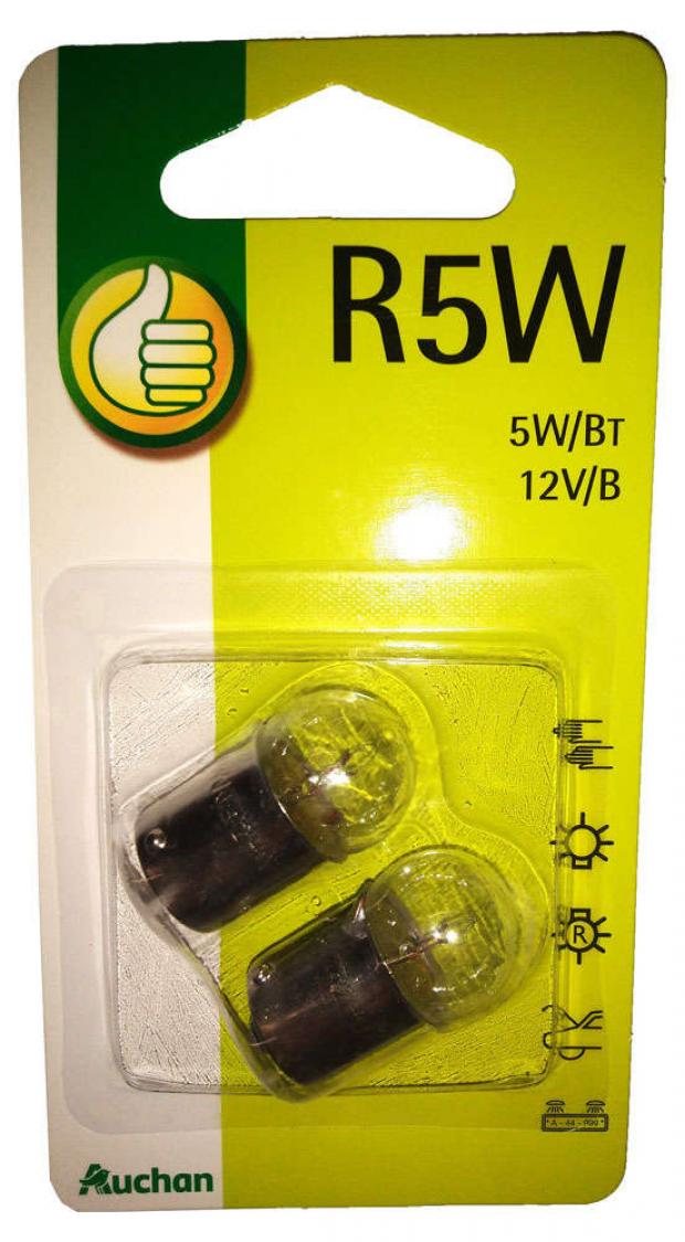 фото Лампа автомобильная r5w, 2 шт auchan