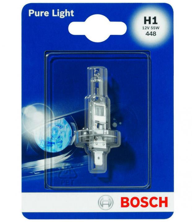 фото Лампа галогенная bosch pure light h1 12v 55w