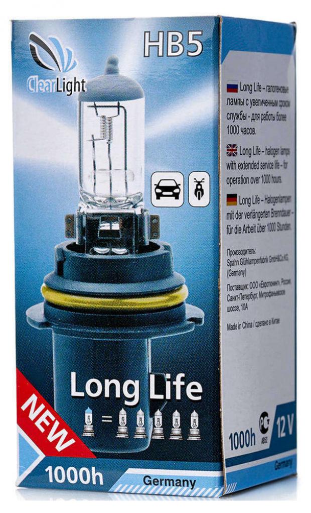 фото Лампа галогенная clearlight hb5 long life, 1 шт