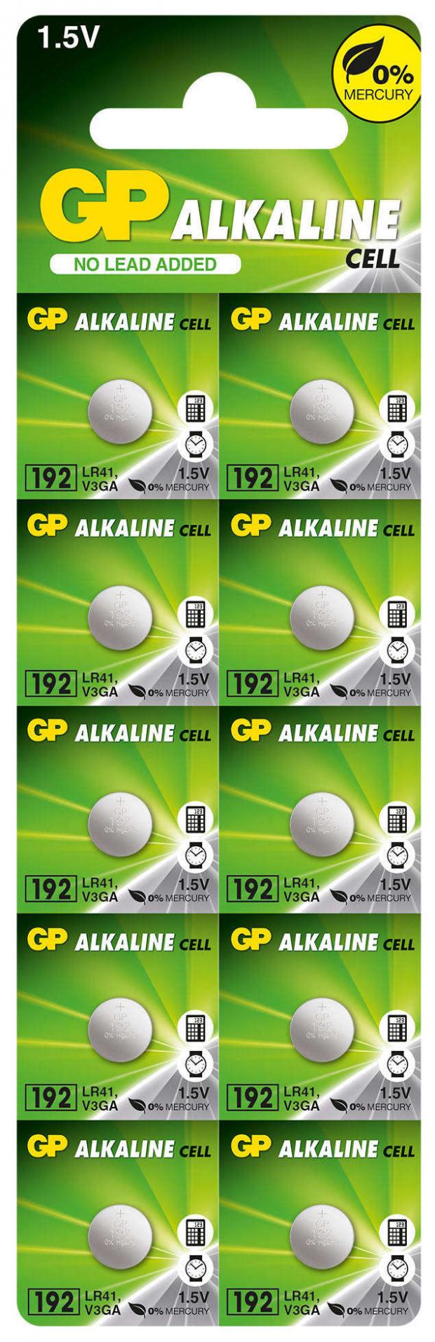 фото Батарейка gp alkaline lr41, 10 шт