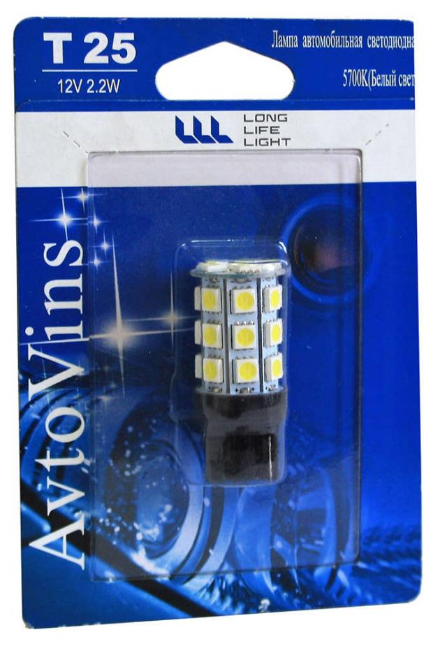 фото Светодиод avtovins 12v t25 27led ba15s w, 1 шт