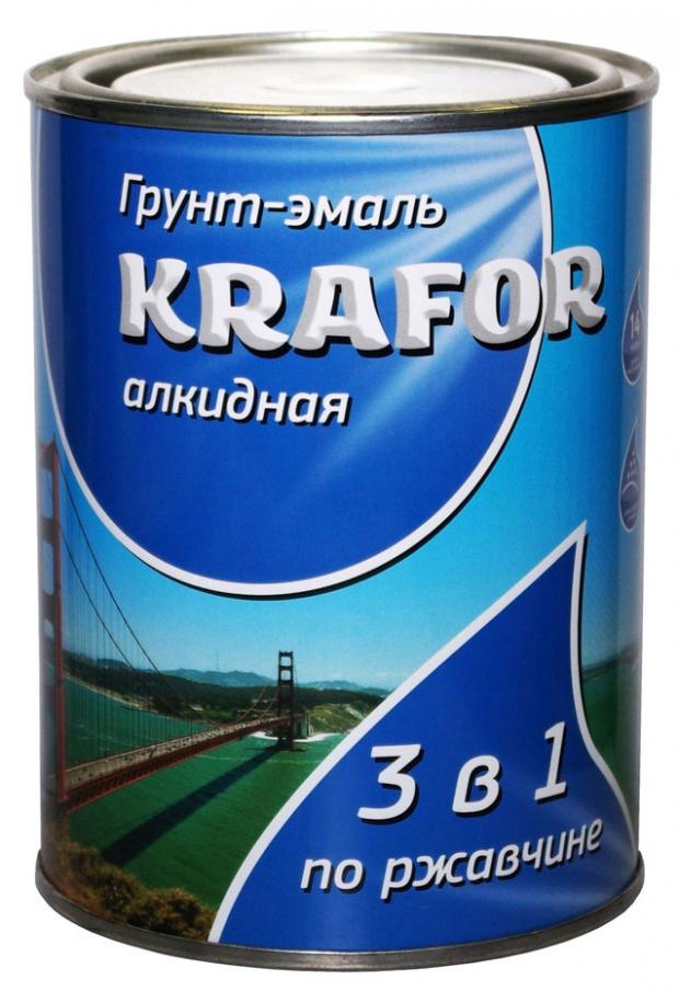 Грунт-эмаль Krafor 3 в 1 по ржавчине алкидная черная, 1 кг