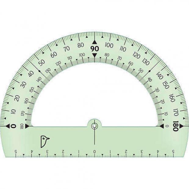 Транспортир АШАН 180°, 12 см