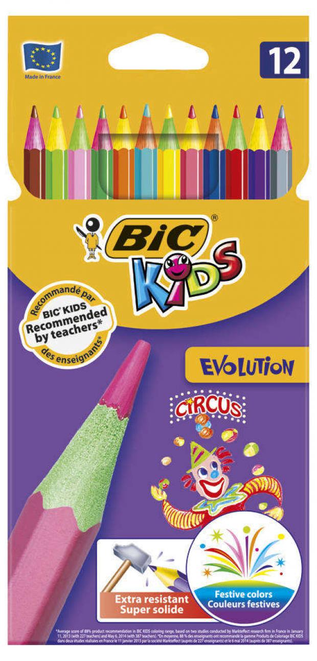 фото Набор цветных карандашей bic kids evolution circus, 12 шт